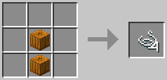 A crafting grid showing the recipe for pumpkin fibers