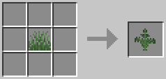 A crafting grid showing the recipe for Fern
