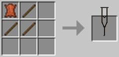 A crafting grid showing the recipe for Crutch