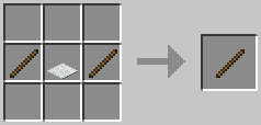 A crafting grid showing the recipe for Splint