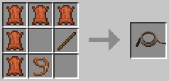 A crafting grid showing the recipe for Whip