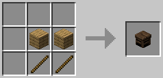 A crafting grid showing the recipe for Stool
