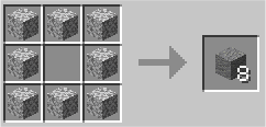 A crafting grid showing the recipe for Stone Conversion